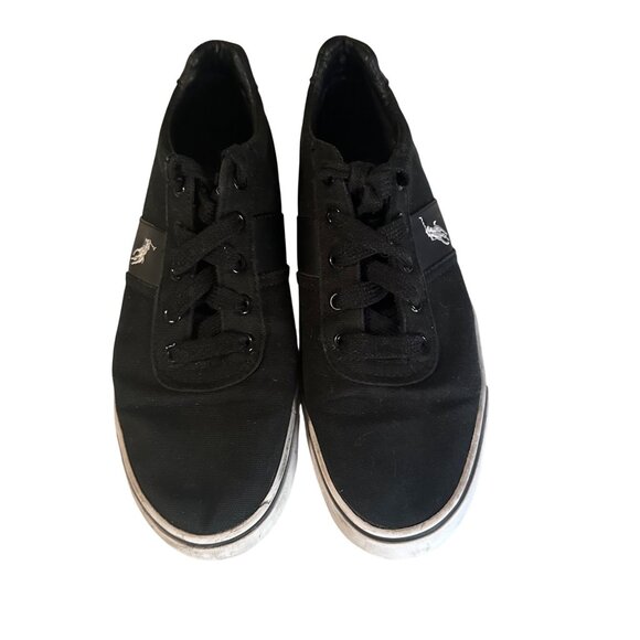 Polo by Ralph Lauren black lace up canvas Hanford size 7.5 D sneakers - Picture 4 of 6